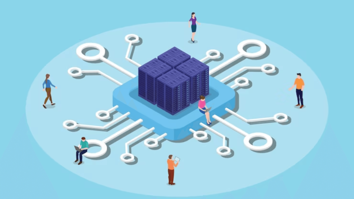 Illustration of interconnected blockchain networks