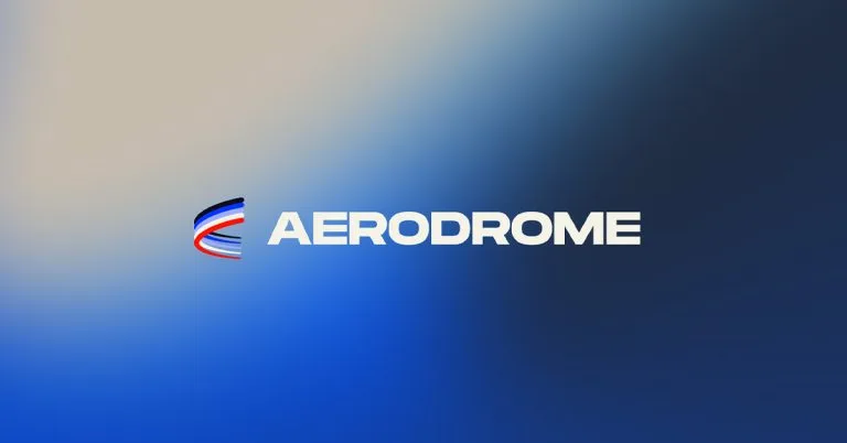 Aerodrome Finance logo with decentralized exchange features