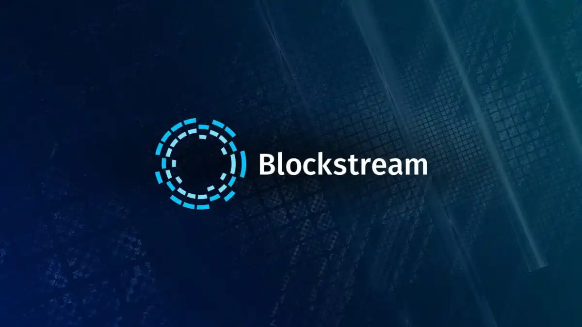 Blockstream logo with Bitcoin Layer-2 connections visualized.