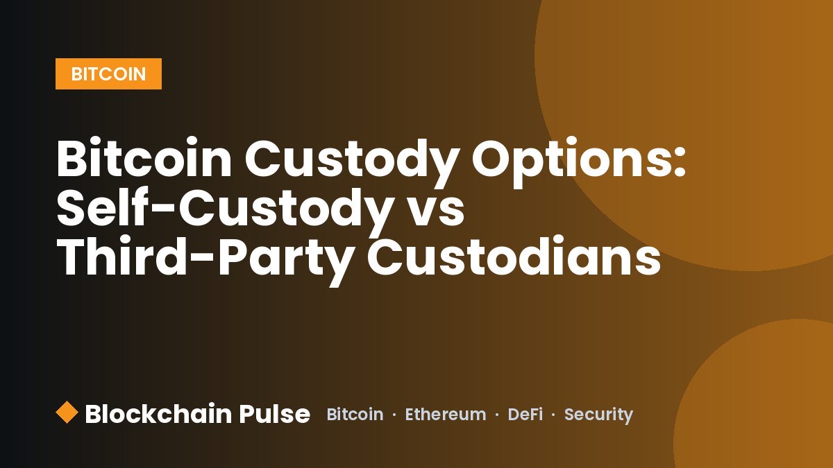 Bitcoin Custody Options: Self-Custody vs Third-Party Custodians