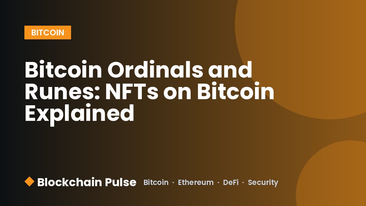 Bitcoin Ordinals and Runes: NFTs on Bitcoin Explained