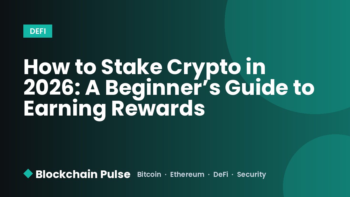 How to Stake Crypto in 2026: A Beginner’s Guide to Earning Rewards