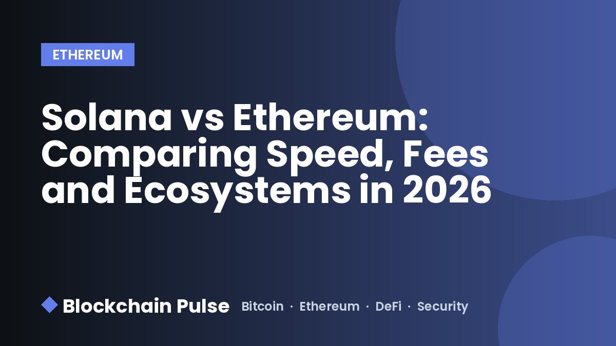 Solana vs Ethereum: Comparing Speed, Fees and Ecosystems in 2026